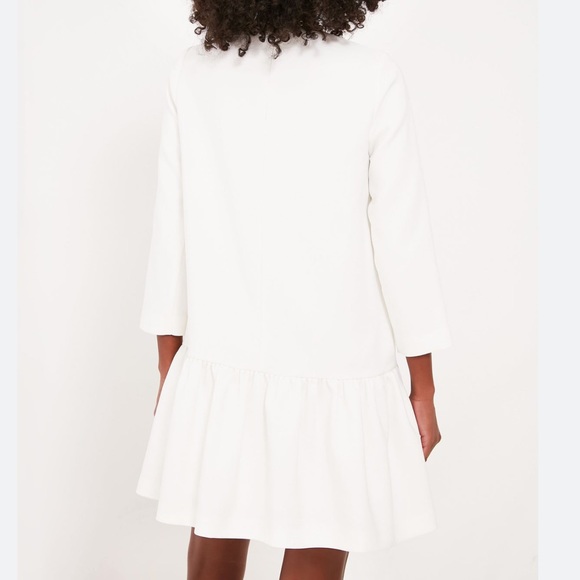 SANDRO white mock neck drop waist ruffled mini dress women’s XS | 0 - Picture 2 of 8